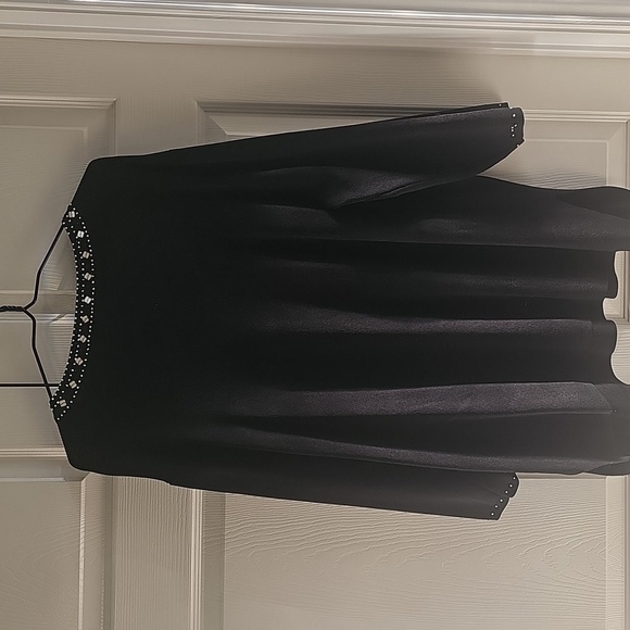 Vintage Coldwater Creek Black Long Sleeve Sweater W Beaded Bodice 1X - Picture 10 of 13